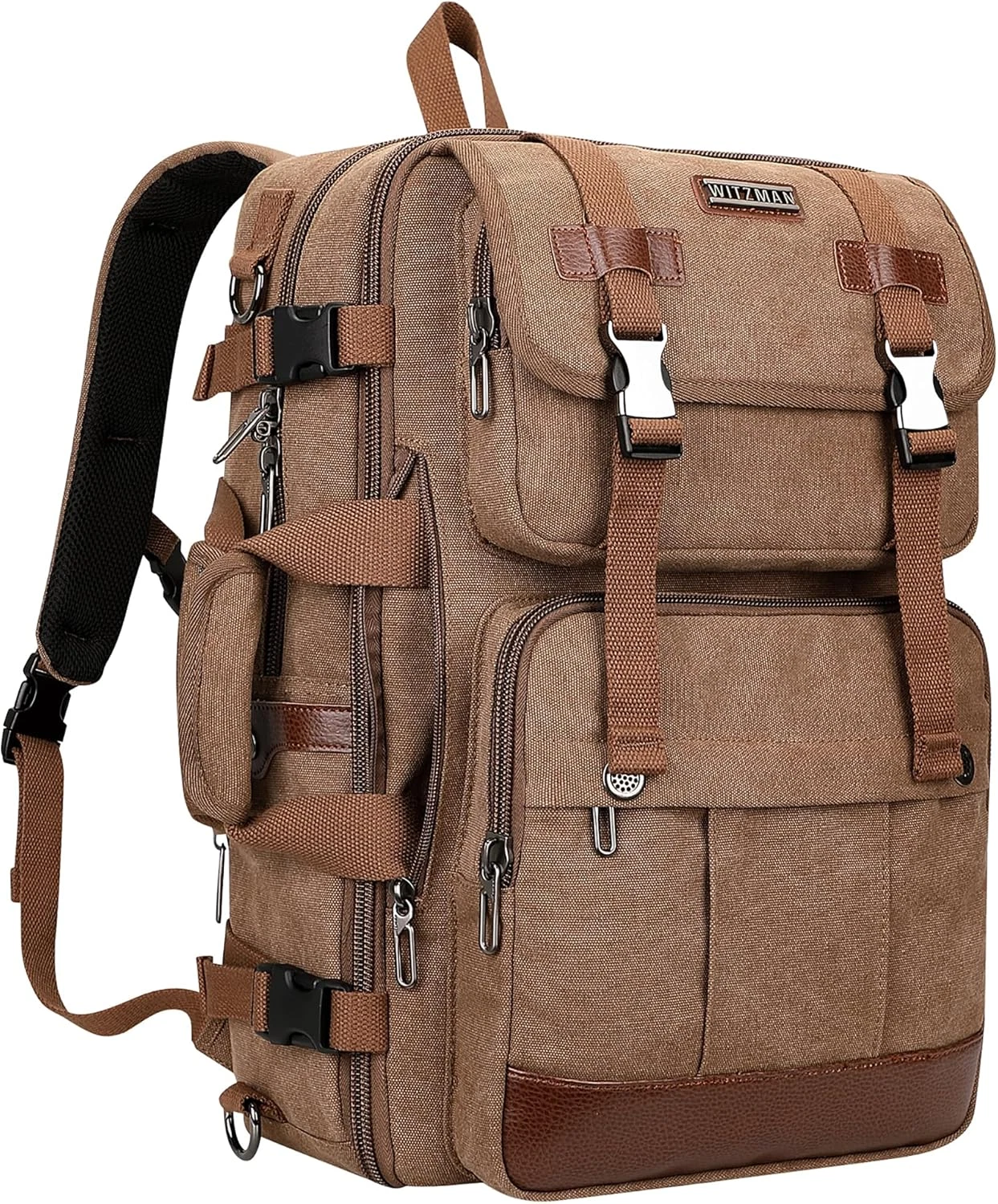 Large Canvas Travel Backpack for Men, 17" Laptop Rucksack, Airline Approved