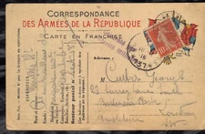 FRANCE 1916 MILITARY POST CARD TO LONDON WITH CENSOR STAMP