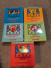 Boxed Sets 1, 2, sight words, set 4,5. Sight words box is ripped a little bit.