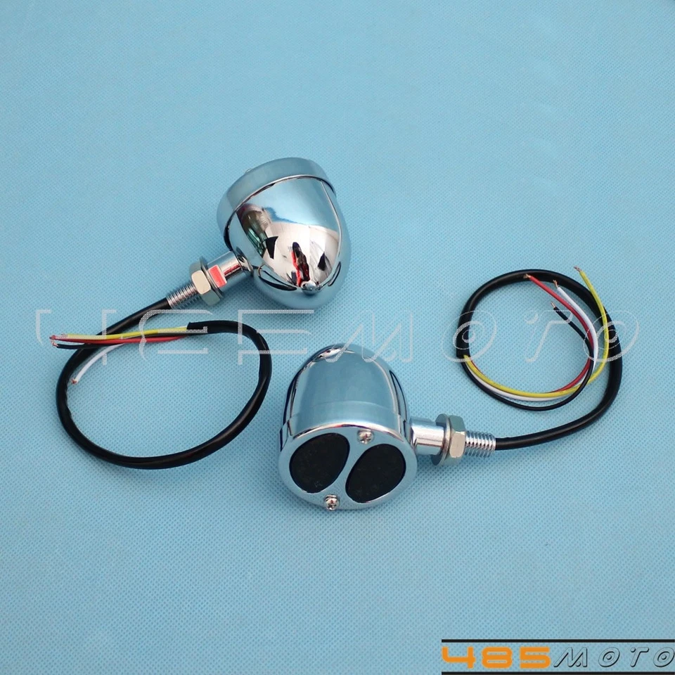 2X Luz trasera LED de freno de señal de giro 3 en 1 para motocicleta Harley Chopper Bobber Foto 4 de 4