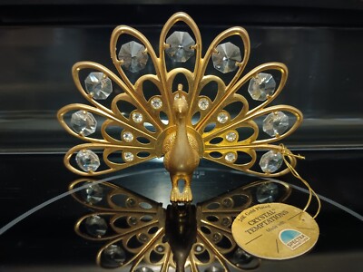 Vintage Crystal Temptations 24K Gold Plated Peacock w/ Swarovski