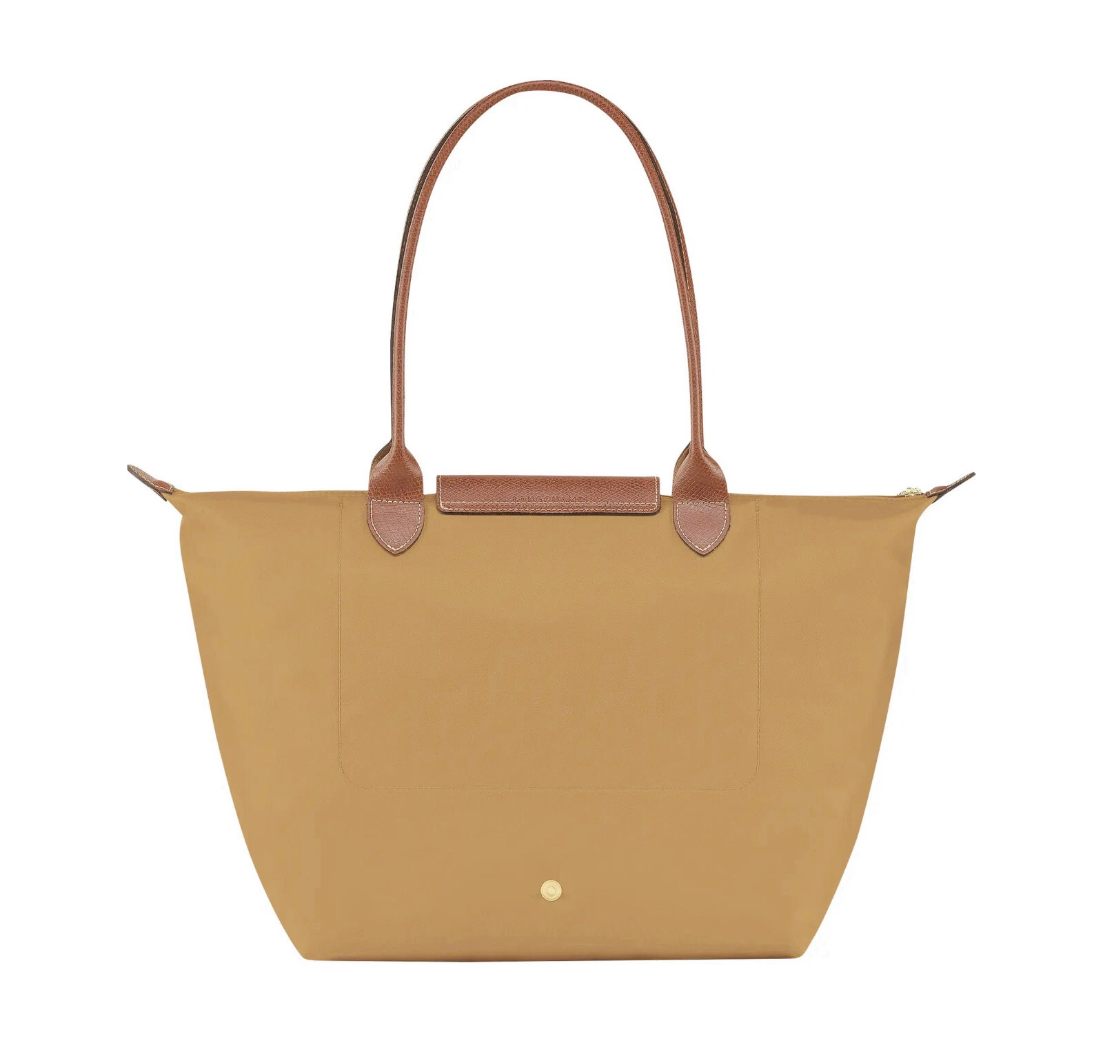 Borsa a tracolla grande Longchamp Le Pliage nuova con etichette manico lungo marrone fulvo AUTENTICA