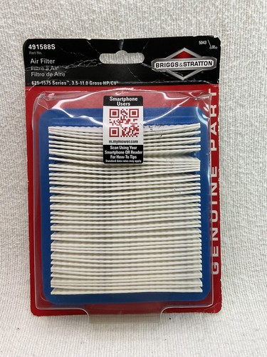 Cartucho de filtro de aire plano Briggs & Stratton 491588S 491588 OEM - Imagen 1 de 5