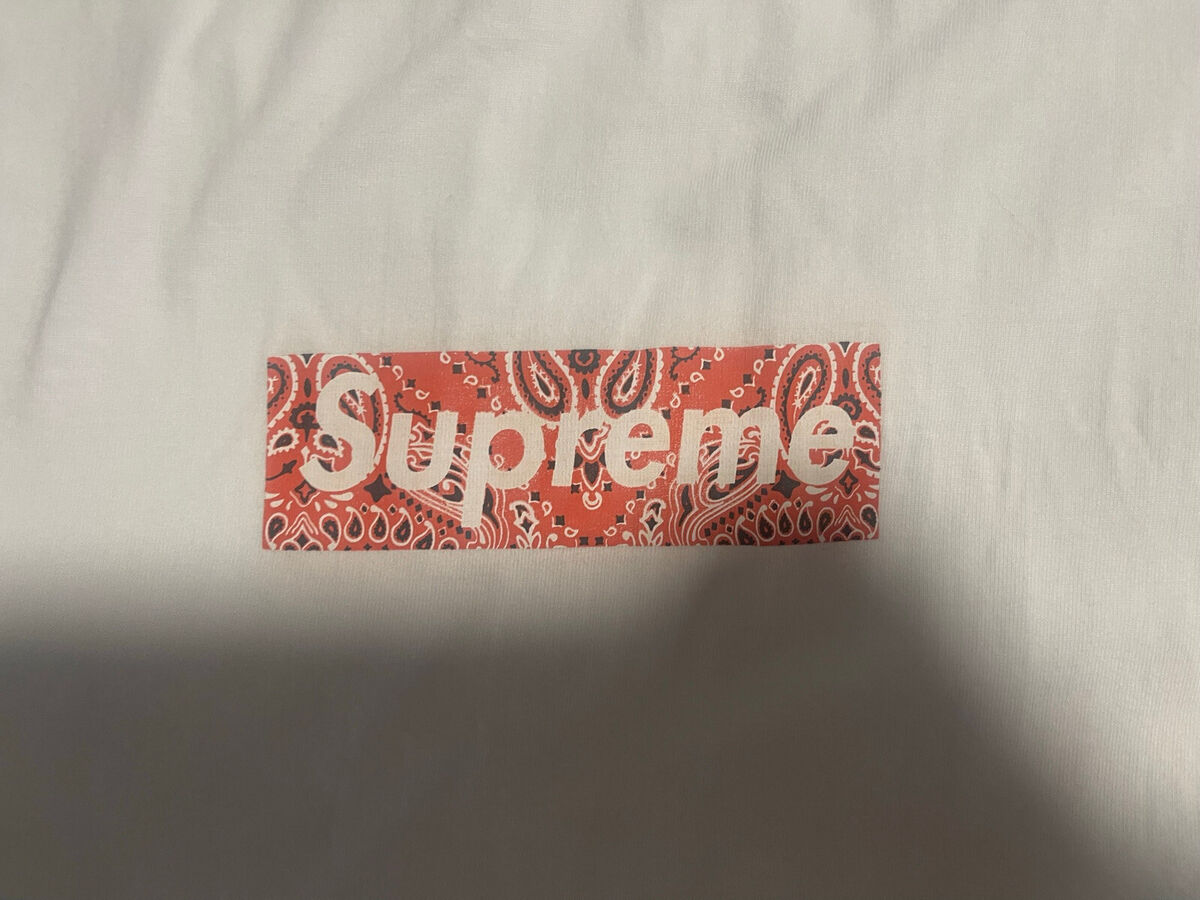 2001 Supreme White/Red Paisley Box Logo | eBay 2001 Supreme White/Red Paisley Box Logo | eBay