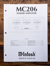Mcintosh MC206 Amplifier Service Manual Original 