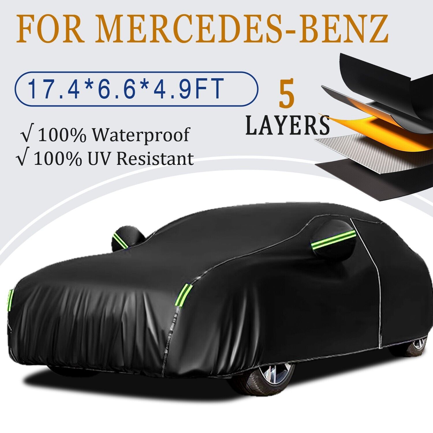 For Mercedes-Benz Full Car Cover 100% Waterproof All Weather Top-Quality Custom