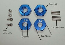 4x Radmitnehmer 12mm Radnabe Sechskant 1/10 RC 6mm blau rot schwarz silber titan