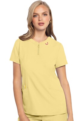 Med Couture Scrubs Women's Zip Front Henley Top MC609 CBNA Copa Banana Free  Ship