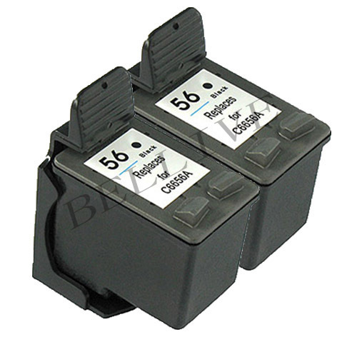 2 CARTUCCE RIGENERATO PER HP 56 / C6656A Photosmart 7260 7450  7760  7660  7550