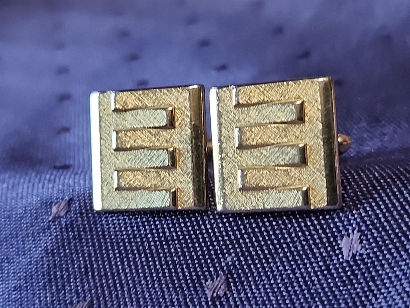 Swank Silvertone  Interlocking intertwined square… - image 4