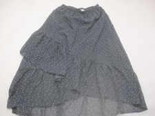 A New Day Size XS Womens Black Polka Dot Stretch Waist Tiered Ruffle Skirt 327