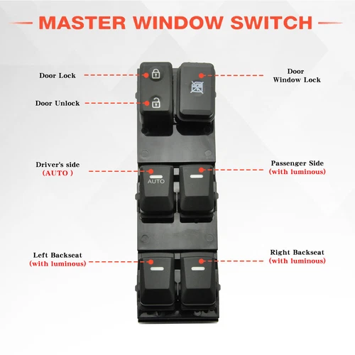 for 2010-2018 Kia Sportage Driver Side Window Master Power Switch 93570-3W400WK - Picture 3 of 18
