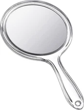 Jetec Hand Mirror Double-Sided Handheld Mirror 1X/ 2X Magnifying Mirror with Han