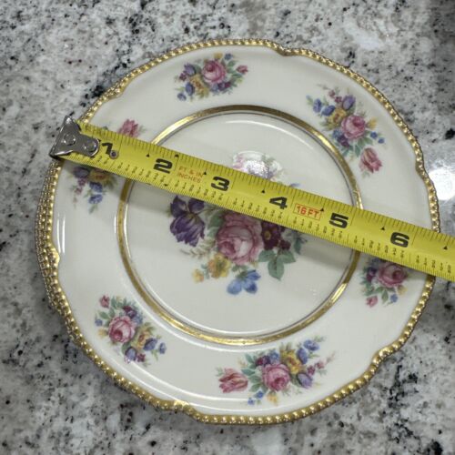 (12) Vintage SHENANGO CHINA "Castleton Rose" Plates w/Gold Trim - Picture 4 of 7