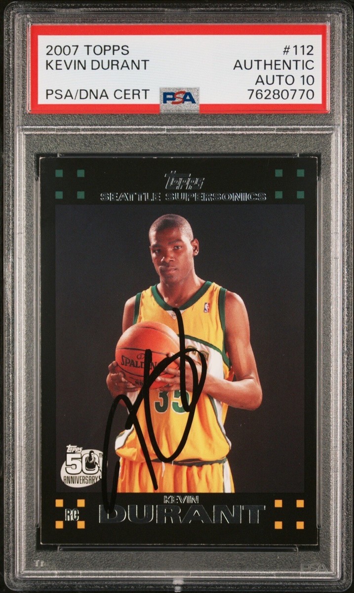 Kevin Durant Signed 2007-08 Topps Rookie Card PSA 10 Auto