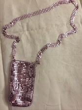 Porta cellulare a tracolla in paillettes
