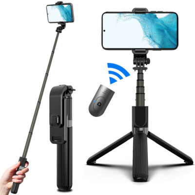 Portable Selfie Stick with Wireless Remote Compatible with iPhone/Galaxy/Huawei
