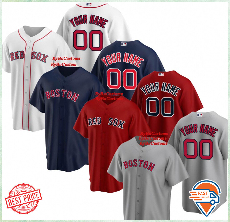 Boston Red Sox Personalized Jerseys Customized Shirts with Any Name and Number