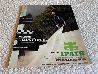 PSK29 SKATEBOARDING BILD/ANZEIGE 11X8'' IPATH SCHUHE: HARRY LINTEL