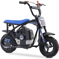 MotoTec Bandit 52cc 2-Stroke Gas Mini Bike - Blue and Red - NO CA SALES