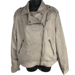taupe faux suede jacket