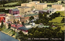 FRANKFORT KENTUCKY GEORGE T. STAGG BOURBON DISTILLERY VINTAGE LINEN POSTCARD