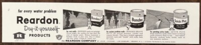 1956 Reardon Dry-It-Yourself Products PRINT AD Bondex Quick Plug