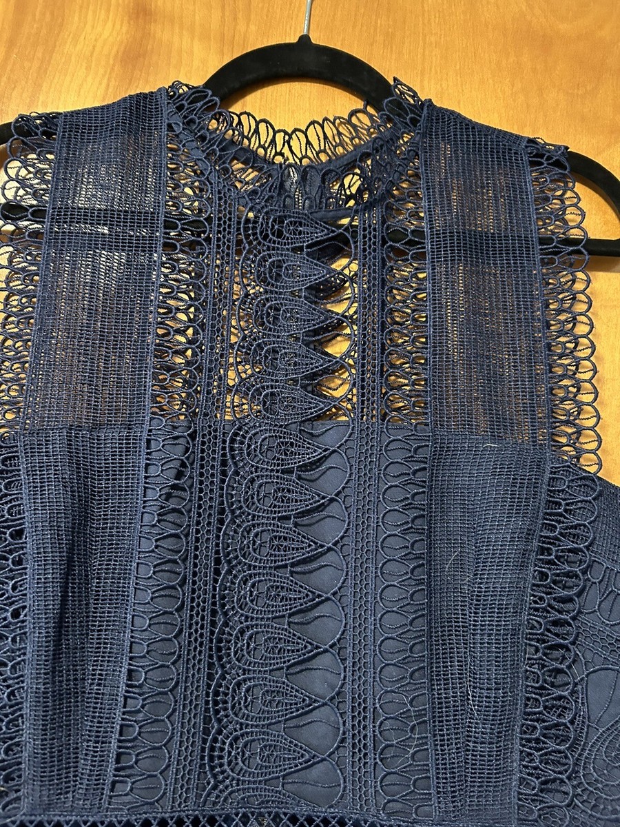 Bardot Mariana Lace Navy Sheath Dress Size 16 | eBay