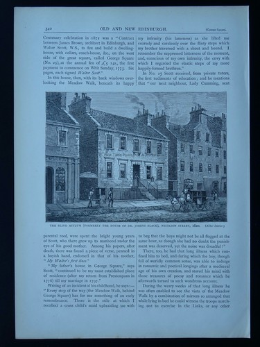Edinburgh THE BLIND ASYLUM ON NICOLSON STREET Original Victorian Print c1881 - Picture 2 of 2