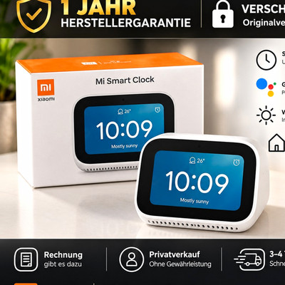 Xiaomi Mi Smart Clock Smart Lautsprecher weiß, Google Assistant, WLAN/BT Touch