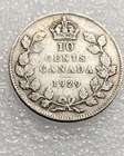 1929 10 Cents Canada 80% Silver King George V #215