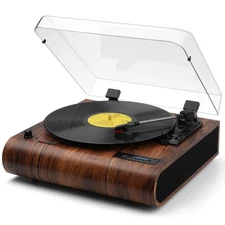 Bluetooth Record Player, 3 Speed Turntable with Built-in Speakers, Retro LP V...
