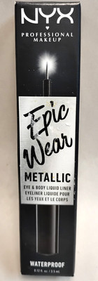 NYX Epic Wear Metallic Liquid Eye Body Liner Black Metal .12oz Makeup Tattoo New