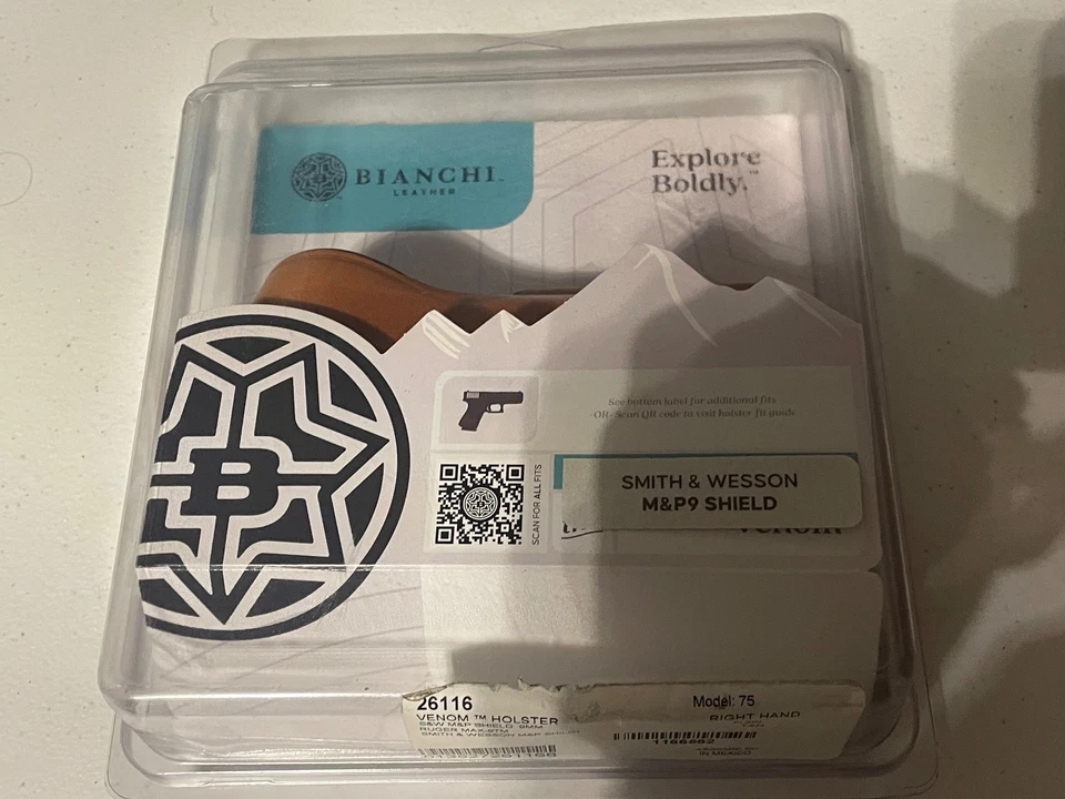 New Bianchi 26116 Model 75 Venom Holster S&W M&P shield 9mm ruger max 9tm OWB - Image 4 of 4