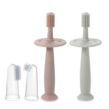 Baby Finger Toothbrush Silicone Toothbrush Pink Blue 3 Set  Oral Care for I...
