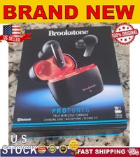 Brookstone PROTUNES True Wireless earbuds Bluetooth NEW VERSION BLACK