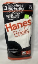 Vintage Hanes Underwear Men's 44 Briefs White Cotton 3 Pack MADE IN USA