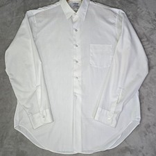 Vintage Arrow Mens White Decton Perma-Iron Broadcloth Dress Shirt 16.5-35 L USA