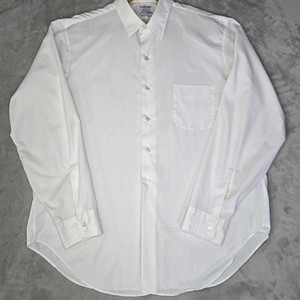 Vintage Arrow Mens White Decton Perma-Iron Broadcloth Dress Shirt 16.5-35 L USA