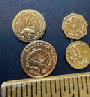 6 Vintage Antique Mini Miniature Gold Coin Tokens Eureka California Marked Italy — photo 6
