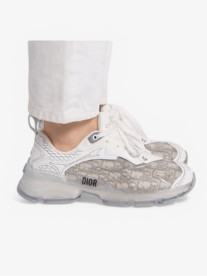 New Dior Vibe Sneaker Gray Dior Oblique Technical Fabric/Transparent Sz 38/ US 8
