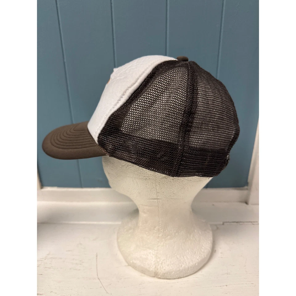 Gorra de béisbol vintage Del Taco Trucker con cierre a presión marrón naranja malla Foto 2 de 4