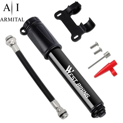 Mini Pompa Bici 100PSI Alluminio Valvola Presta Schrader MTB Strada Gonfiaggio