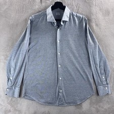 Edoardo Borrelli Napoli Button Down Shirt Mens Size 16 Gray Italian Cotton