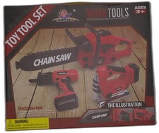 Kids Tool Set With Electric Toy Drill Halloween Chainsaw Jigsaw Toy Tools