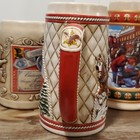 Budweiser Lot of 3 Beer Steins Antique Label Clydesdales Holiday — photo 8