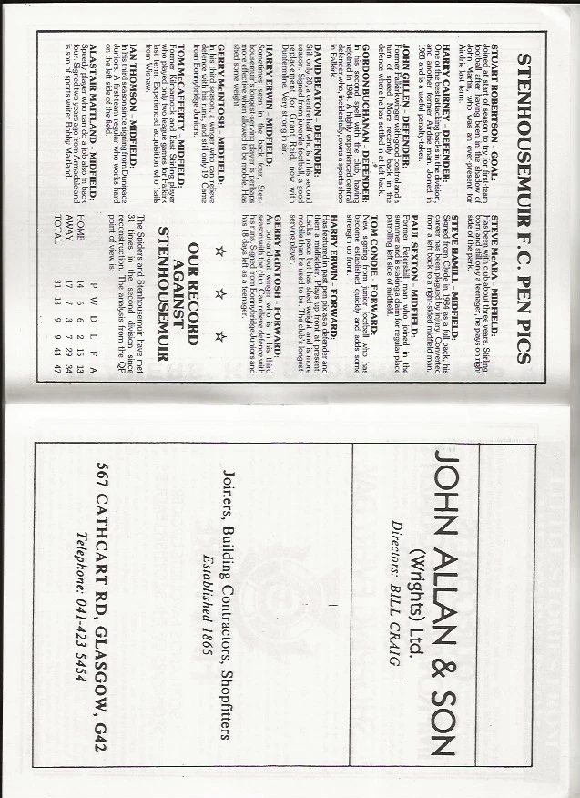 Queens Park v Stenhousemuir Scottish League Second Division 7th May 1988 - Image 4 of 4