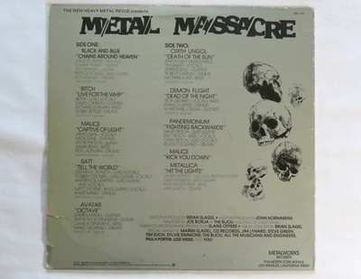 Metal Massacre Vinyl LP Record Original USA 1982 Metallica Hit The