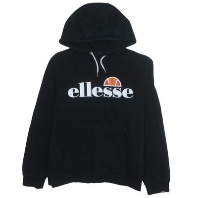 Ellesse Herren Schwarz Pullover Hoodie L Sport Logo Fleece