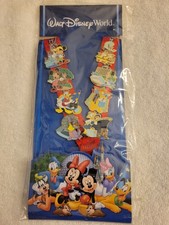 VINTAGE DISNEY WORLD WDW LANYARD  8-PIN CHARACTER SET  BRAND NEW AND SEALED 